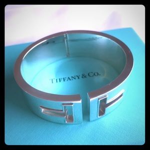 Tiffany T Collection Silver Cutout Hinged Cuff
